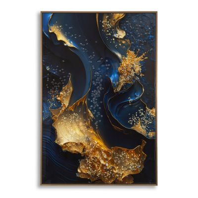 Kendra Home - Stampa su Tela con Cornice Marmo 1, Multicolore, 60x4x90 cm