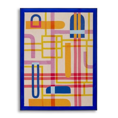 Kendra Home - Stampa su Tela con Cornice Psicadelico 3, Multicolore, 60x3,3x80 cm