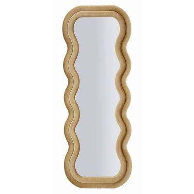 Kendra Home - Specchio con Cornice Onda 1, Oro, 60x6x160 cm