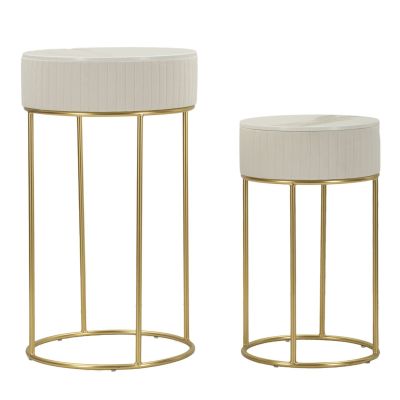 Kendra Home - Set Tavolo e Sgabelli MF772, Beige, 50x50x90 cm