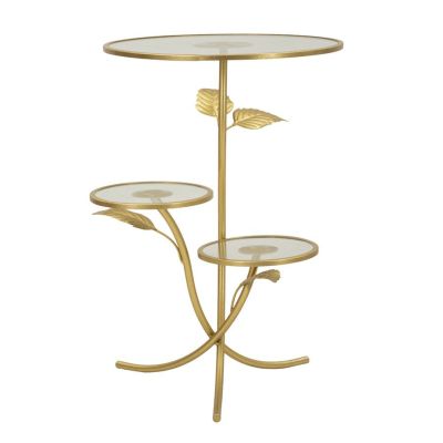 Kendra Home - Tavolino MF802, Oro, 54x54x69,5 cm