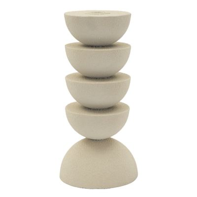 Kendra Home - Portacandela MF740, Beige, 10x10x21 cm