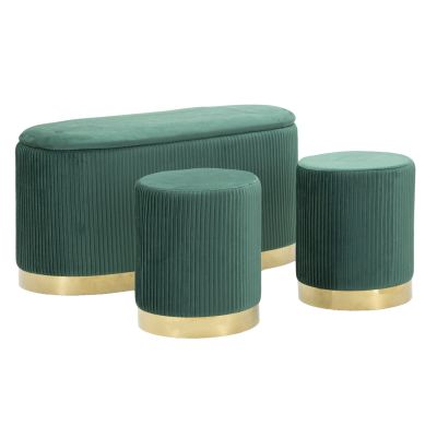 Kendra Home - Panca con Portaoggetti MF876, Verde, 80x37x42 cm