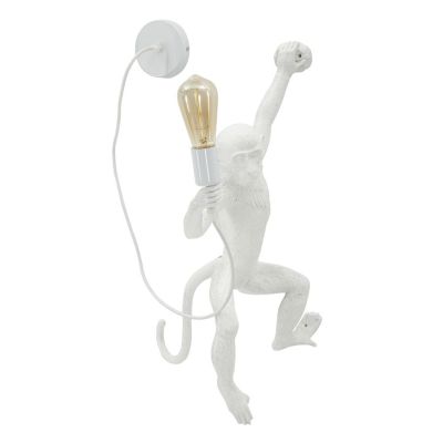 Kendra Home - Lampada a Parete Scimmia 3, Bianco, 32x32x64 cm