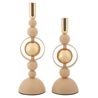 Kendra Home - Portacandela MF928, Oro, 10x10x33 cm