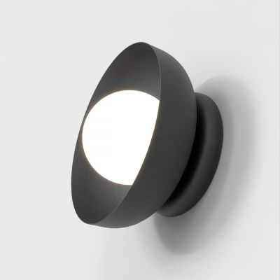 Lampada da parete Ozzy in acciaio nero opaco