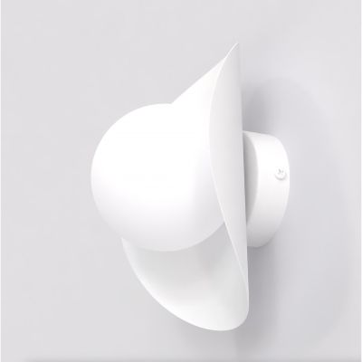 Lampada da parete Fiero in acciaio bianco opaco