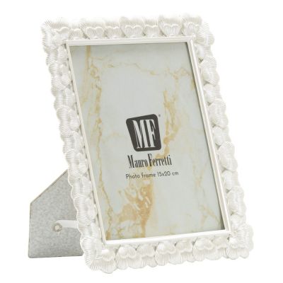Cornice portafoto Hearty argento con profilo a cuori 15x20 cm