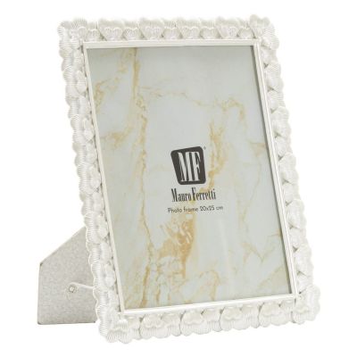 Cornice portafoto Hearty argento con profilo a cuori 20x25 cm