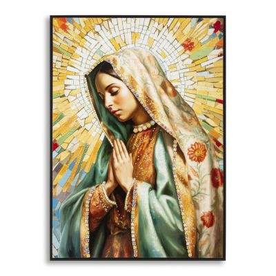 Dipinto su tela Madonna A soggetto sacro con cornice, 72x102 cm