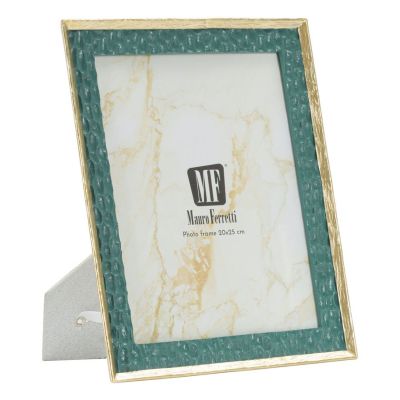Cornice portafoto Grent in resina verde smeraldo e oro 20x25