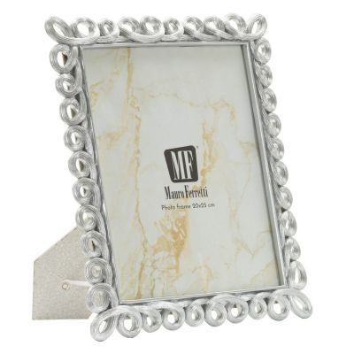 Cornice portafoto Hollow argento con decoro a intrecci 20x25 cm
