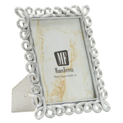 Cornice portafoto Hollow argento con decoro a intrecci 15x20 cm