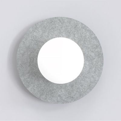 Lampada a parete CALMA in acciaio e filato naturale grigio