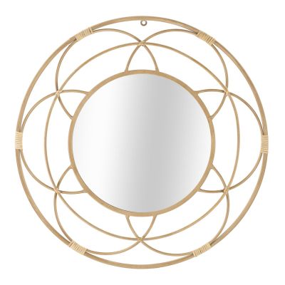 Specchio da parete Valencia con cornice in rattan naturale