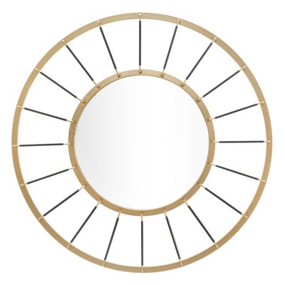 Specchio da parete Glam Dark in ferro oro e nero