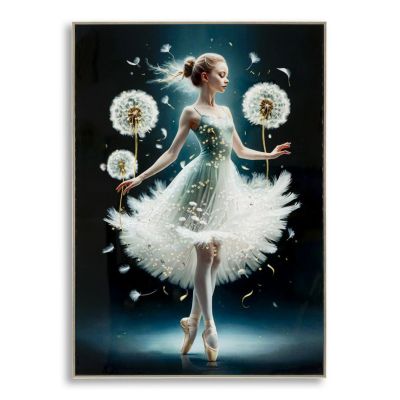 Dipinto su tela Dancing A ballerina con tarassachi, 72x102 cm