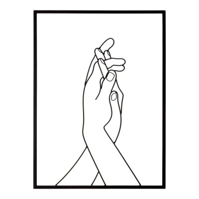Pannello da parete Simply Hands in ferro nero