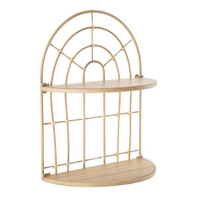 Mensola doppia Arch in ferro e rattan — 34,5x18x45,5 cm