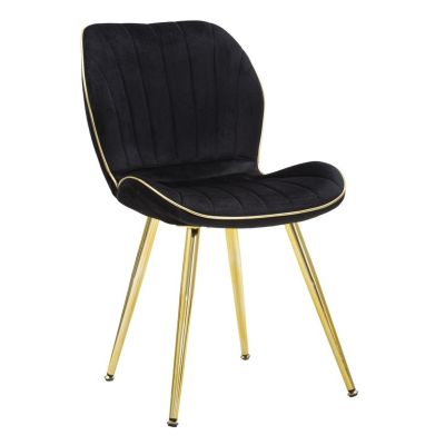 Sedia Paris Space nera e oro in velluto — set 2 pezzi