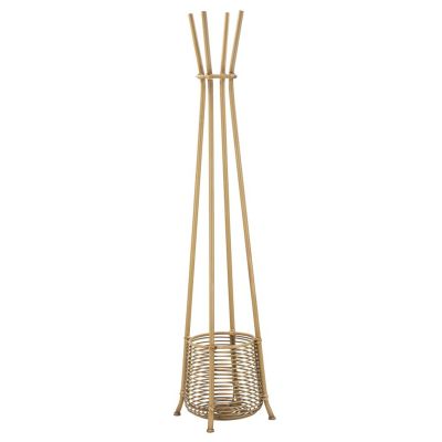 Appendiabiti porta-ombrelli Panama in ferro e rattan 49x49x175 cm