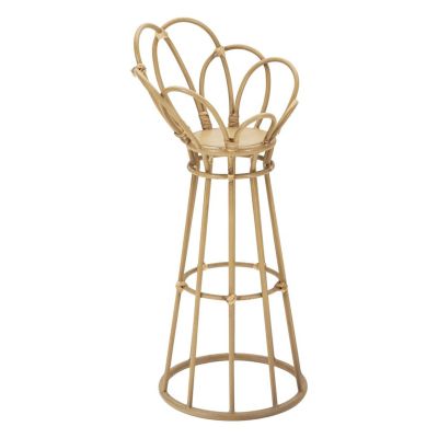 Porta-vaso Panama Tower in ferro e rattan Ø 28x62 cm