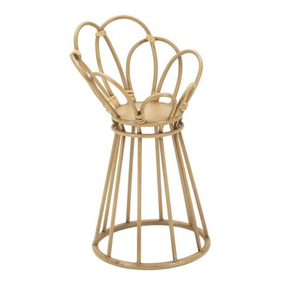 Porta-vaso Panama Tower in ferro e rattan Ø 28x48 cm
