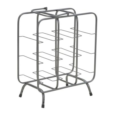 Portabottiglie rack rettangolare in ferro grigio scuro 9 posti 40x23x47,5 cm