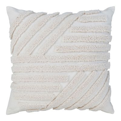 Kendra Home - Cuscino Decorativo Albany, Bianco, 45x45x1 cm