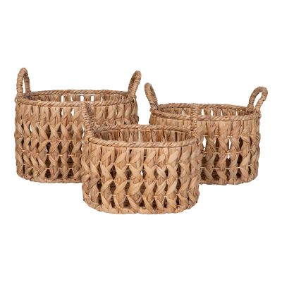 Kendra Home - Set di 3 Cesti Portaoggetti Balerma, Marrone, 26x36x21 cm