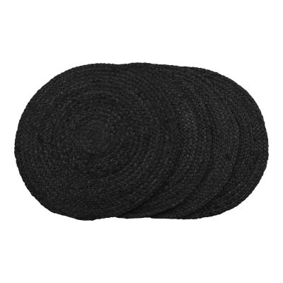 Kendra Home - Set di 4 Sottopiatti Bombay, Nero, 38x38x0,5 cm