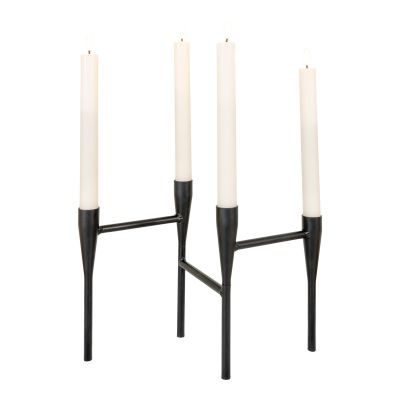 Kendra Home - Portacandela Candle, Nero, 28x15x21 cm