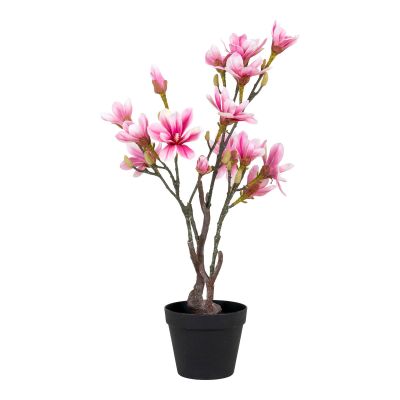 Kendra Home - Pianta Artificiale Magnolia, Rosa, 30x40x75 cm
