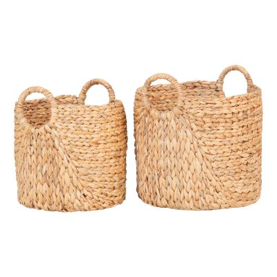 Kendra Home - Set di 2 Cesti Portaoggetti Passo, Marrone, 30x30x34 cm
