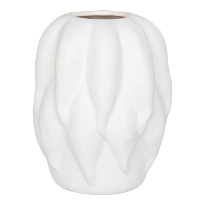 Kendra Home - Vaso Decorativo Daisy, Bianco, 19,5x19,5x26 cm