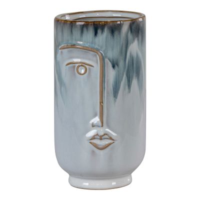 Kendra Home - Vaso Decorativo Primrose, Blu, 9x9x17 cm