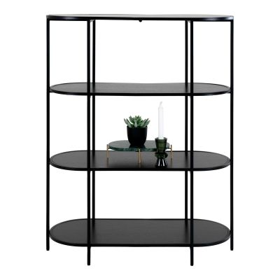 Kendra Home - Libreria Vita, Nero, 36x85x111 cm