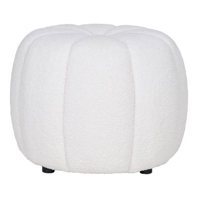Kendra Home - Pouf Paisley, Bianco, 48x48x38 cm
