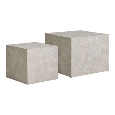 Kendra Home - Set di Tavolini Prague, Grigio, 40x40x36 cm