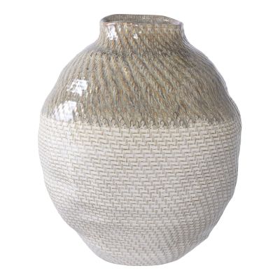 Kendra Home - Vaso Decorativo Soft, Beige, 26x26x30,5 cm