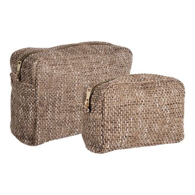 Kendra Home - Beauty Case Safi, Marrone, 9x20x14 cm