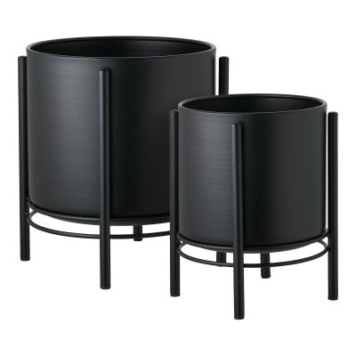 Kendra Home - Vaso per Piante HN19, Nero, 19x19x28 cm