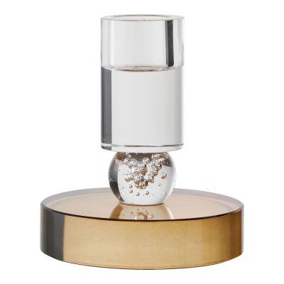 Kendra Home - Portacandela HN21, Oro, 8,5x8,5x10 cm