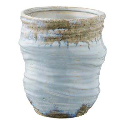 Kendra Home - Vaso Decorativo Hillerod, Blu, 19,5x19,5x22,5 cm