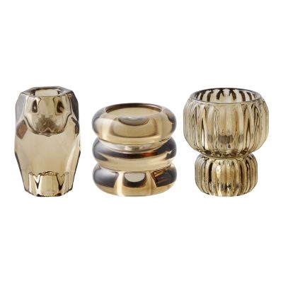 Kendra Home - Portacandela Candle, Marrone, 7x7x6,5 cm